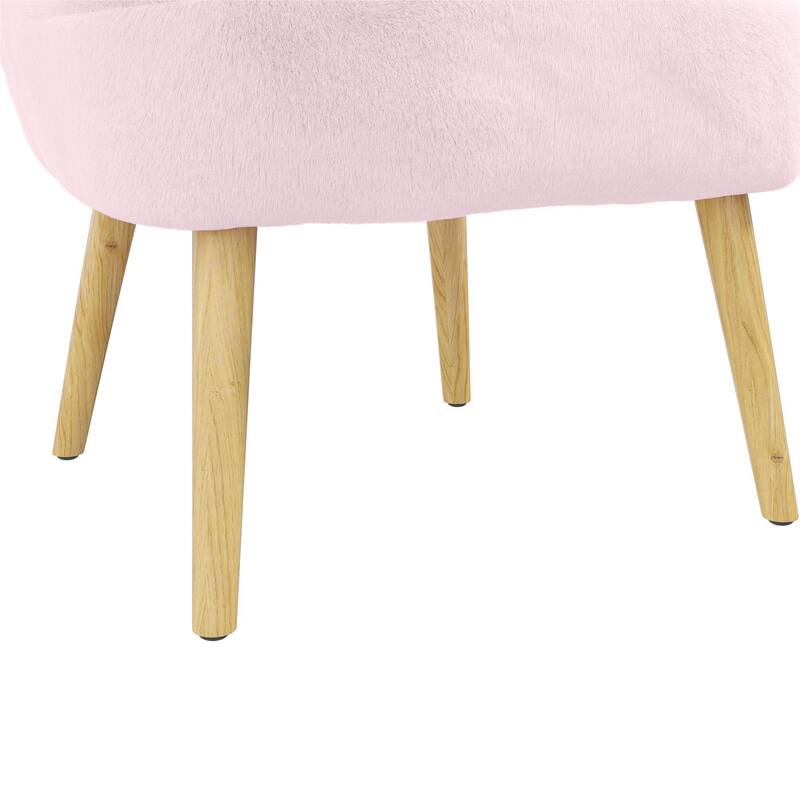Avenue Greene Eden Boucle Kids Accent Chair with Natural Legs