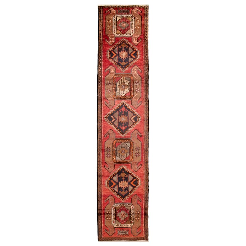 ECARPETGALLERY Hand-knotted Konya Anatolian Red Wool Rug - 2'10 x 13'5 - Red - 2'10 x 13'5