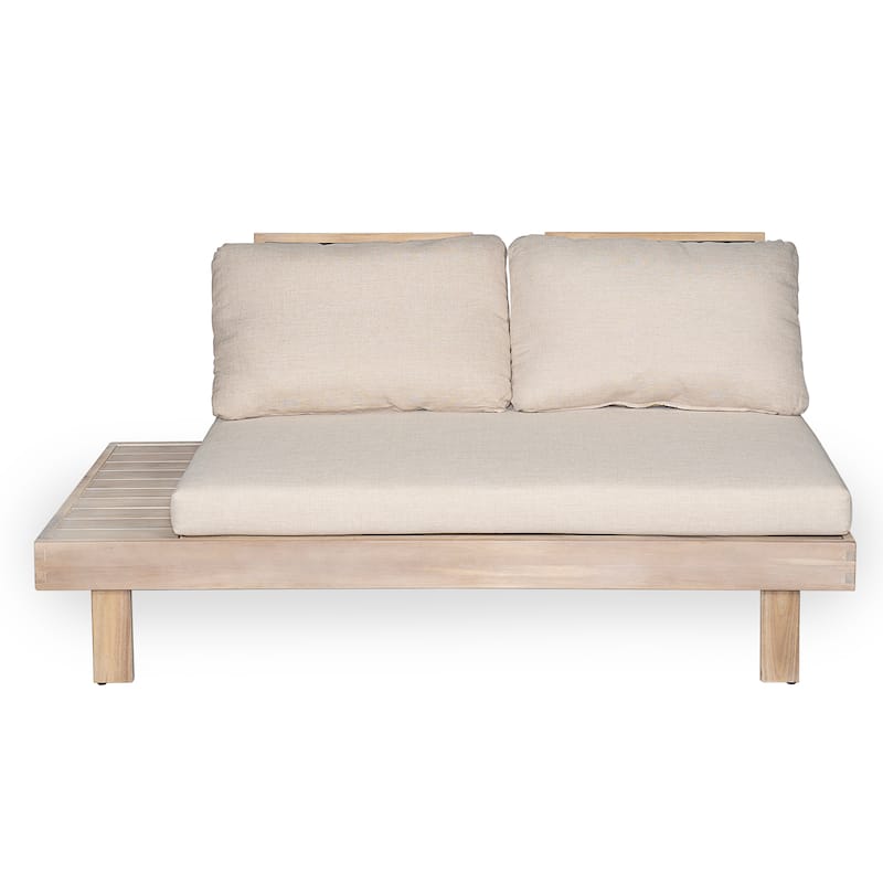 Christopher Knight Home - Topia Mid-Century Outdoor Sectional Sofa Set with Coffee Table and Water-Resistant Cushions
