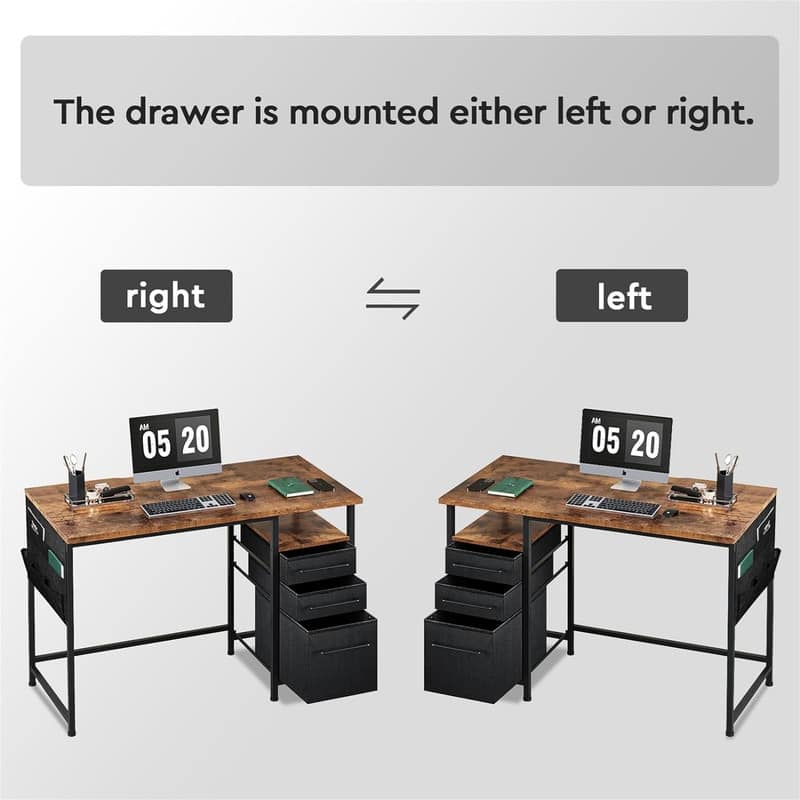 Desk with Drawers and Shelves