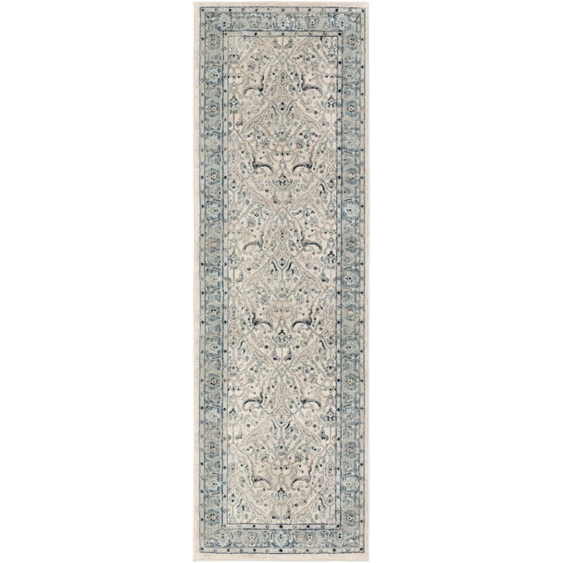Livabliss Mesopotamia Teal & Grey Updated Traditional Area Rug - Teal - 2' 6" x 7' 10"