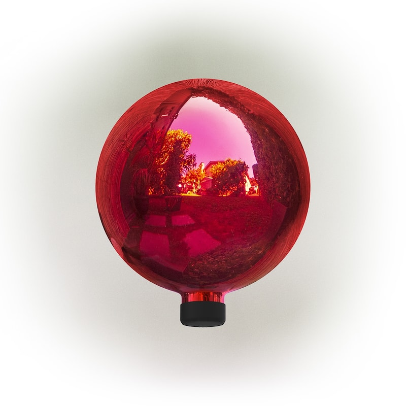 Alpine Corporation 10" Diameter Indoor/Outdoor Glass Gazing Globe Yard Decoration, Red