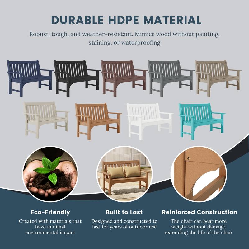 Laguna Poly 51 Inch Garden Bench