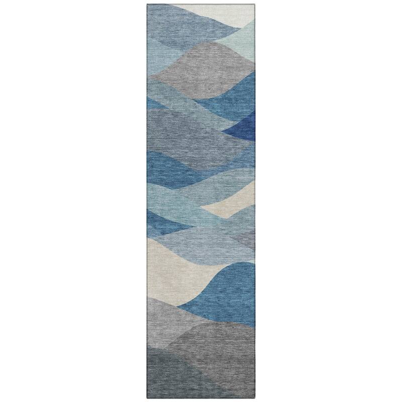 Machine Washable Indoor/ Outdoor Modern Horizon Chantille Rug