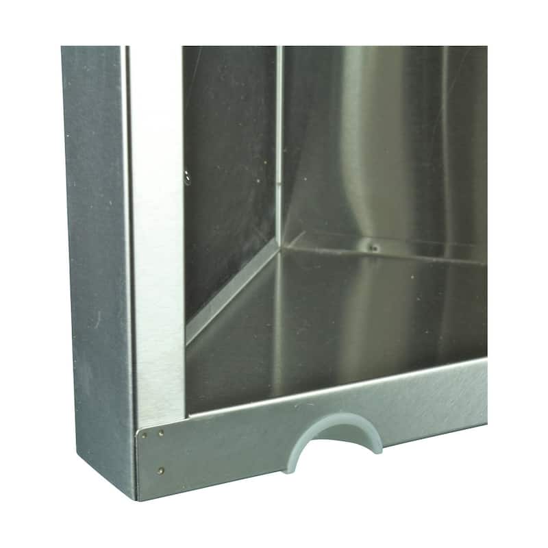 Corner Medicine Cabinet Infinity Stainless Steel 23.6" x 11.8" with Mirror Triple Shelf Opens Left to Right