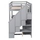 preview thumbnail 15 of 35, Twin Size Loft Bed with Desk and Drawers, Cabinet and Staircase, Gray