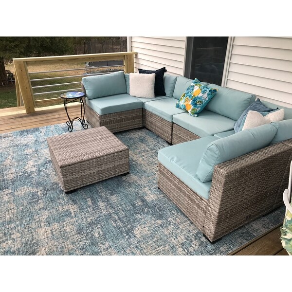 Broyerk 7 piece sectional patio outdoor furniture set new arrivals