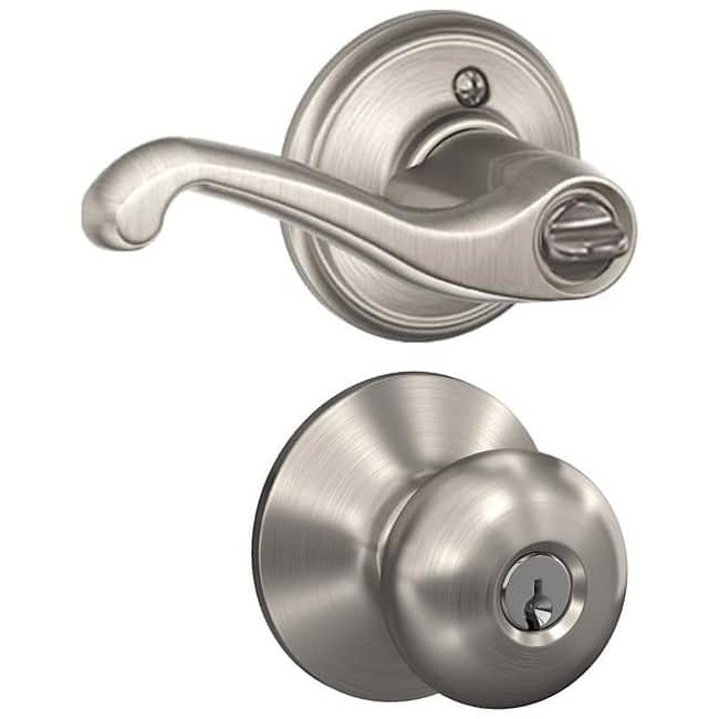 Schlage Plymouth Right handed Single Cylinder Keyed Entry Door Knob - Satin Nickel