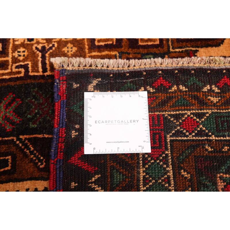 ECARPETGALLERY Hand-knotted Teimani Cream, Dark Navy Wool Rug - 3'10 x 6'2