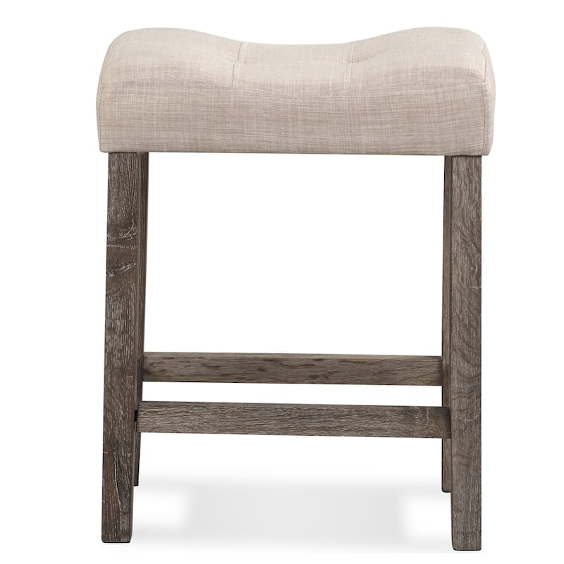 Sora Button Tufted Counter Height Saddle Stool,Set of 2