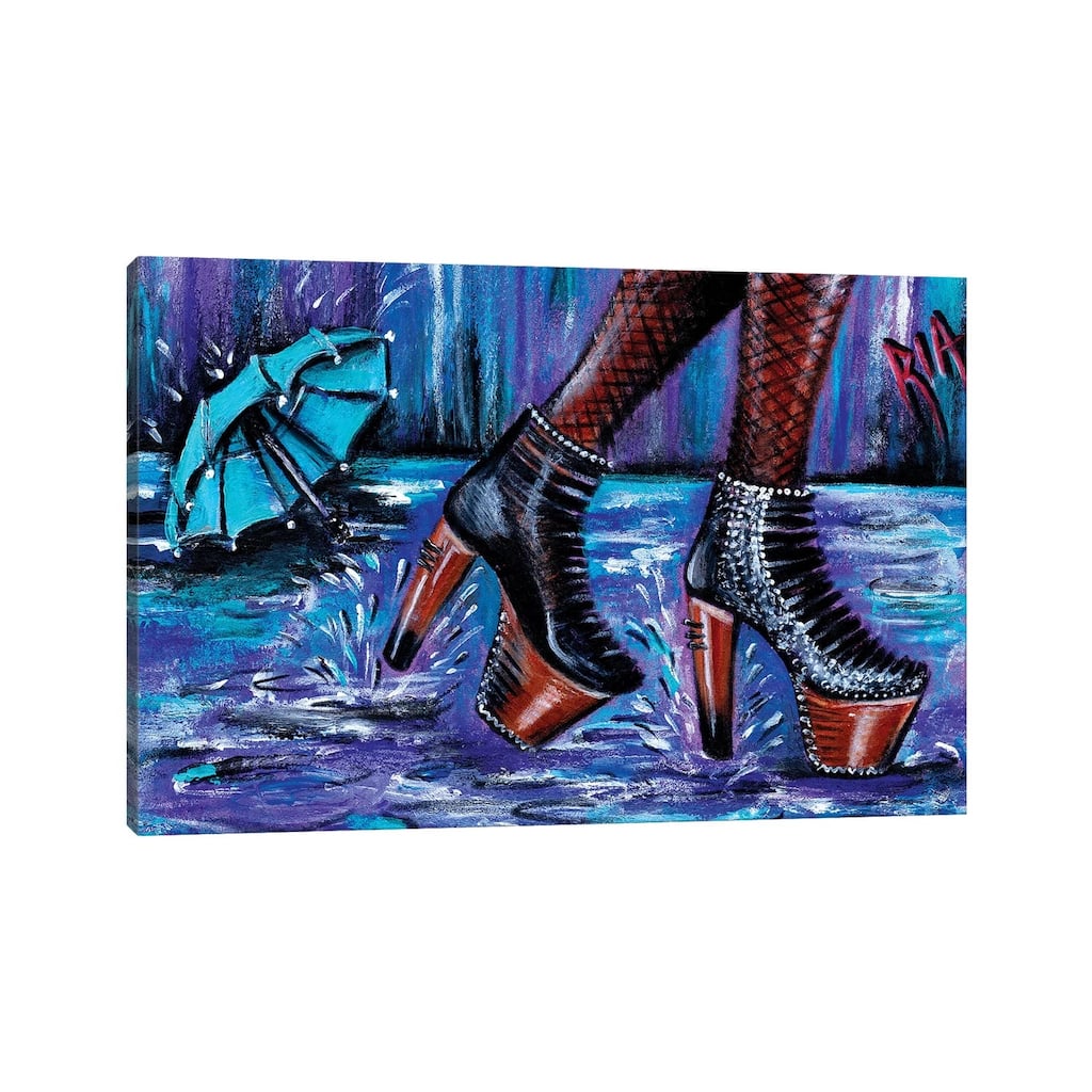 iCanvas "Rain Rain Go Away" by Artist Ria Canvas Print