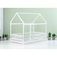 preview thumbnail 27 of 36, Twin / Full Size Wooden House Bed with Fence and Roof bed Frame, Montessori Style Floor Bed for Kids