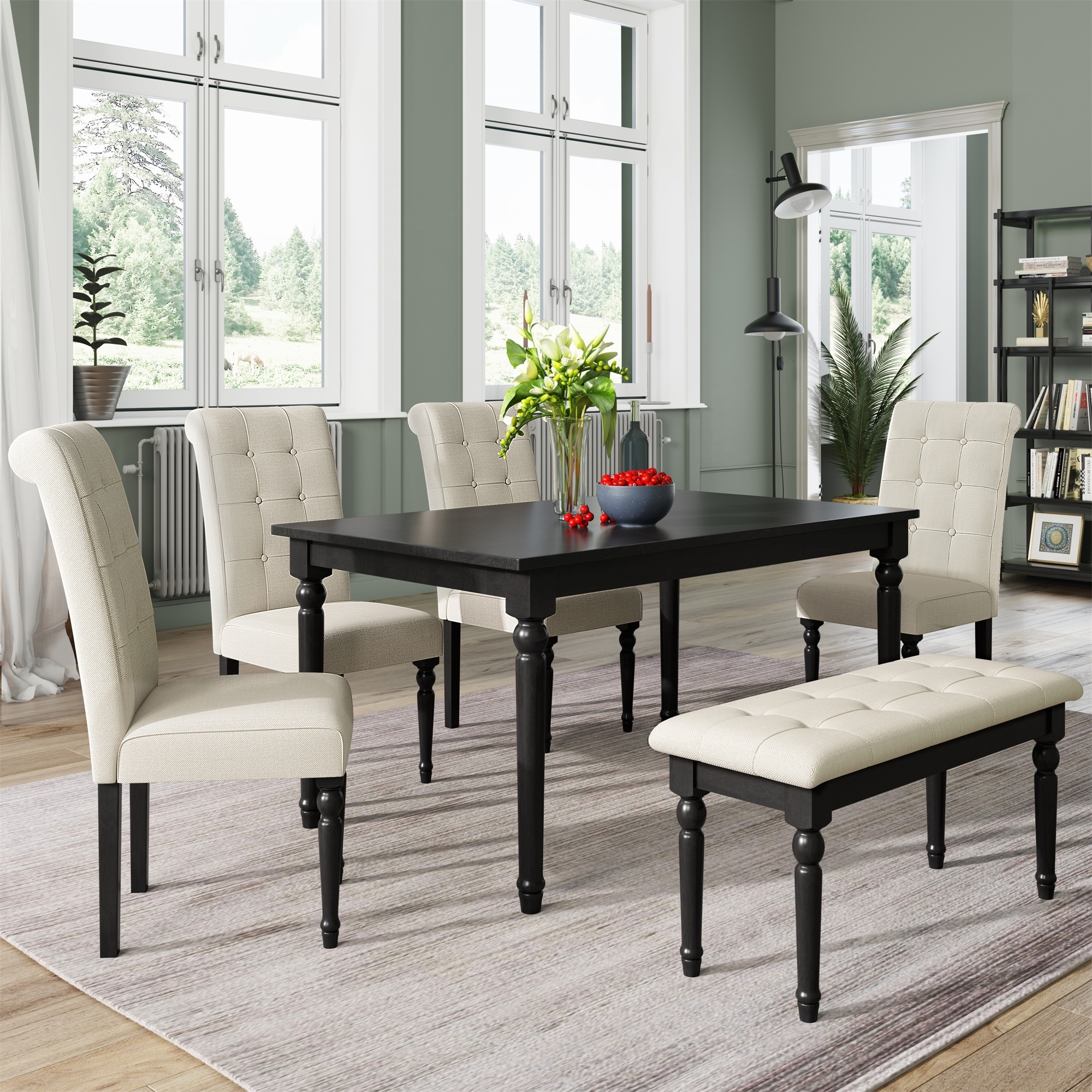 Tufted dining room sale set