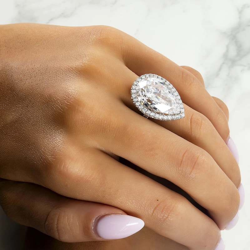 House Of Leon Platinum 13.03ct Pear Diamond Engagement Ring 15.03ctw GIA
