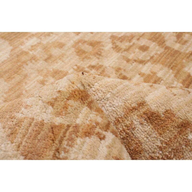 ECARPETGALLERY Machine Woven Lotus Mod Khaki Polypropylene Rug - 5'0 x 7'8