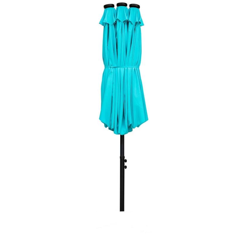 Ainfox 15-foot Double-sided Solar LED Lighted Patio Umbrella