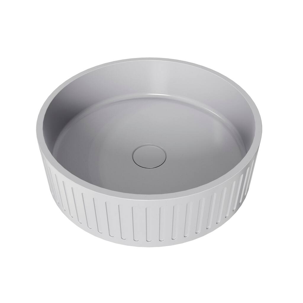 Topcraft 15'' Concrete Round Bathroom Vessel Sink