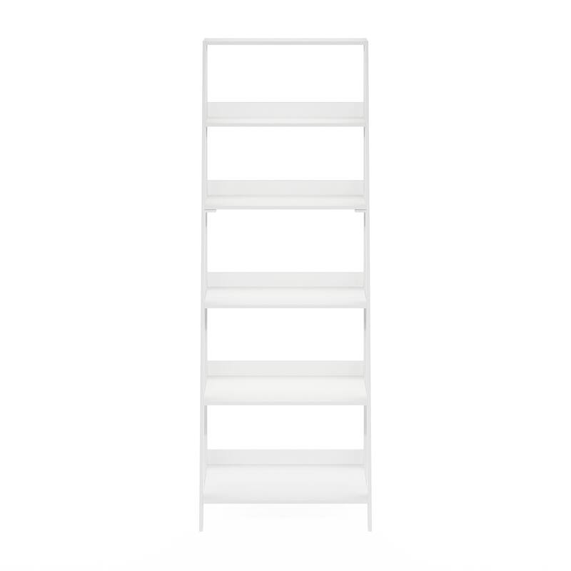 66.22 in. Tall White Wood 6-Shelf Bookcase