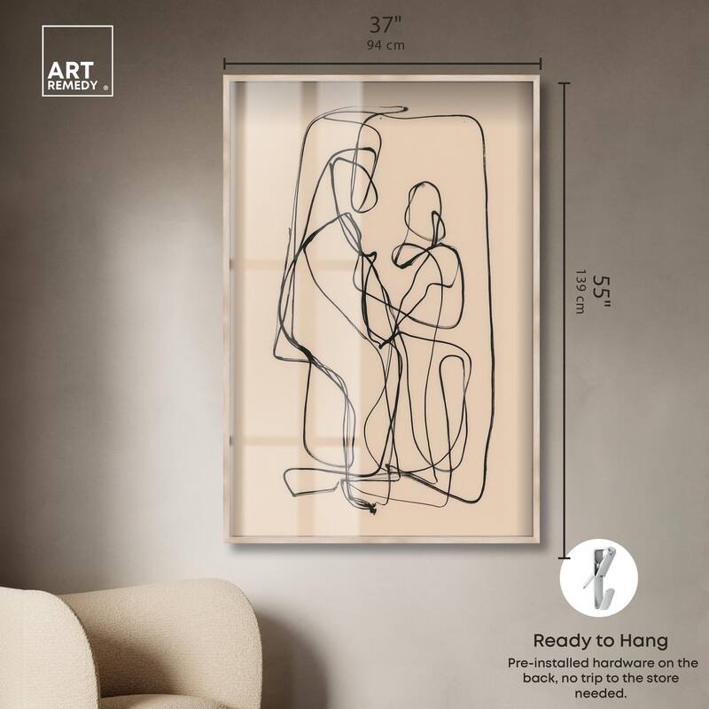 Embrace of Lines II Shadowbox by Art Remedy