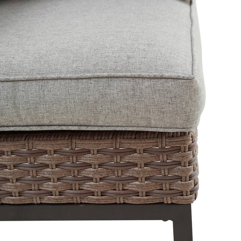 Patio Festival Right-Angle Outdoor Armless Chair with Cushions