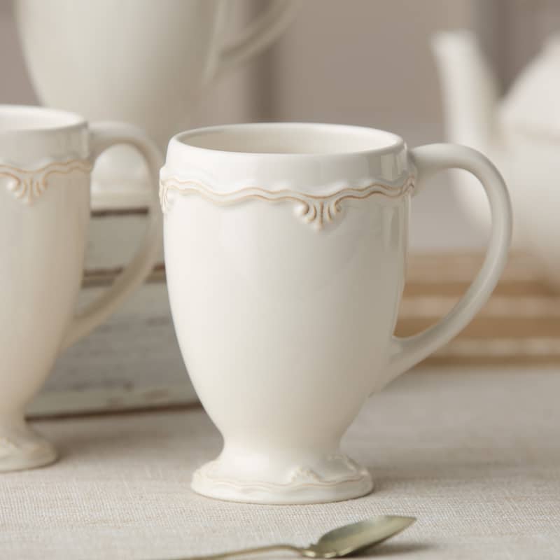 Certified International Heritage Scroll 12 oz. Mugs,Set of 4 - 5.125"W x 3.375"D x 5"H