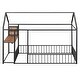 preview thumbnail 5 of 34, 2 Color Metal Twin Size Floor Bed with Desk w/USB Ports, Kids Bed with Storage Shelf