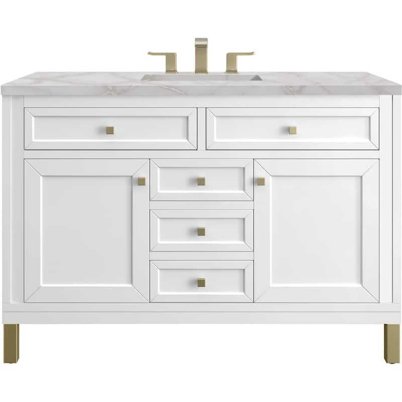James Martin Vanities 503-V48-3VSL Chicago 48" Free Standing Single - Glossy White