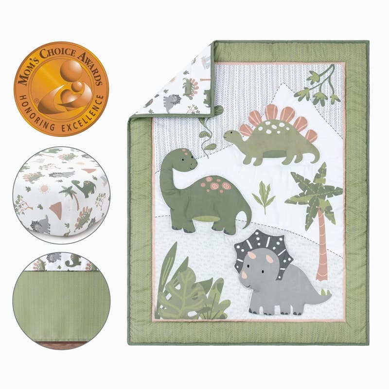 The Peanutshell Crib Bedding Set, Dinosaur Dreams, 3 Pieces