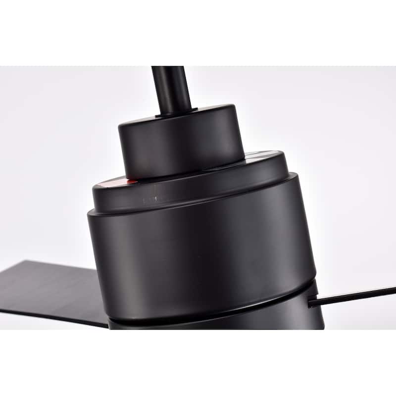 Black 52 in. Integrated LED Indoor 3-Blade Ceiling Fan with Light and Remote Control - 52 in. Dia x 15 in. H or 20 in H