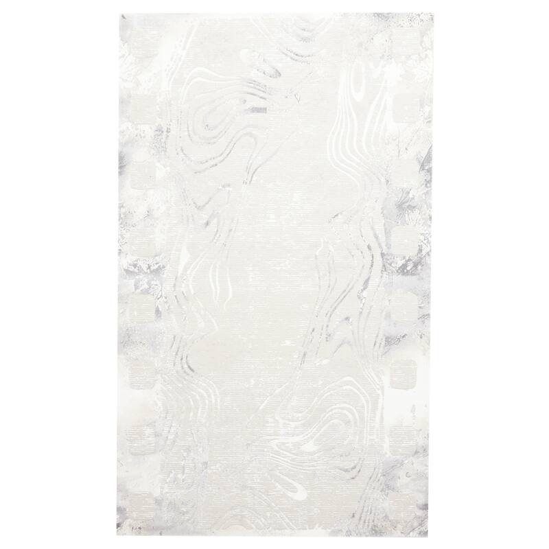 ECARPETGALLERY Machine Made Echo Grey Area Rug - Grey - 5'0 x 8'0