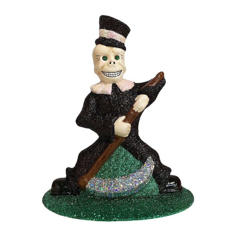 9.5" schaller skeleton paper mache halloween figurine