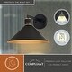 preview thumbnail 2 of 12, VAXCEL Dunbar 1-Light Matte Black and Gold Contemporary Outdoor Wall Sconce, Durable Metal Shade, LED Compatible, Dark Sky