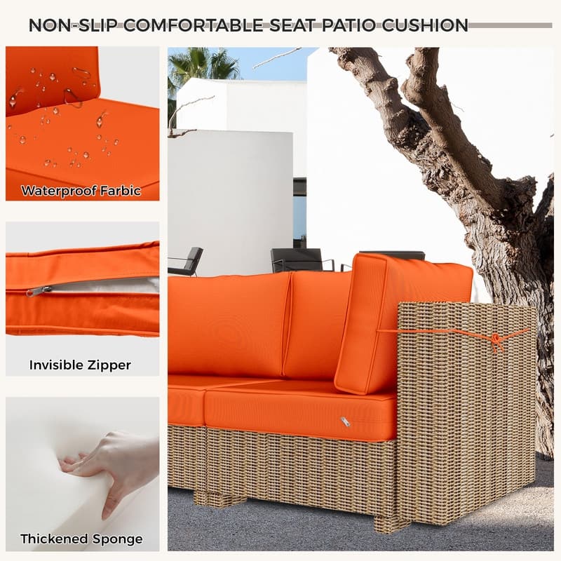 14 Piece Outdoor Furniture Replacement Cushions,Patio Seat Cushions