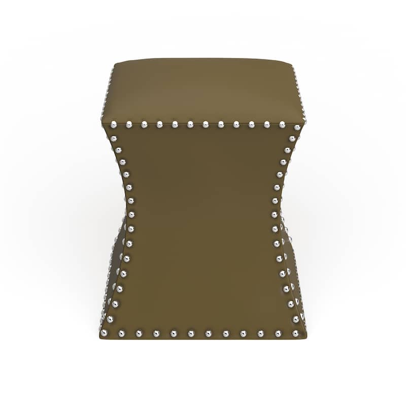 Faux Leather Ottoman