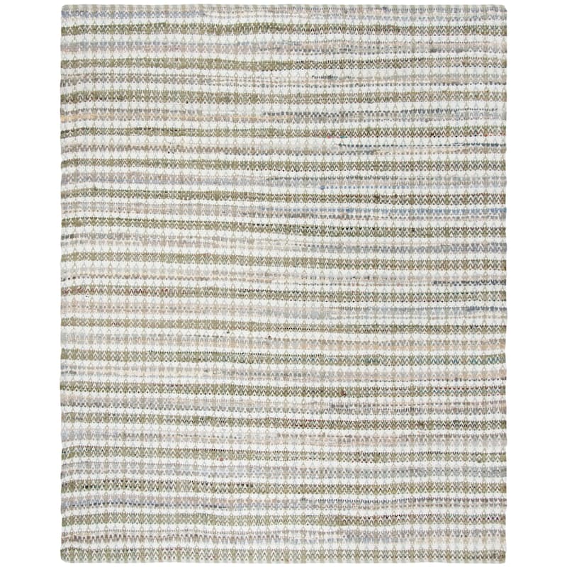 SAFAVIEH Handmade Flatweave Montauk Hermanda Casual Cotton Rug - 8' x 10' - Beige/Multi