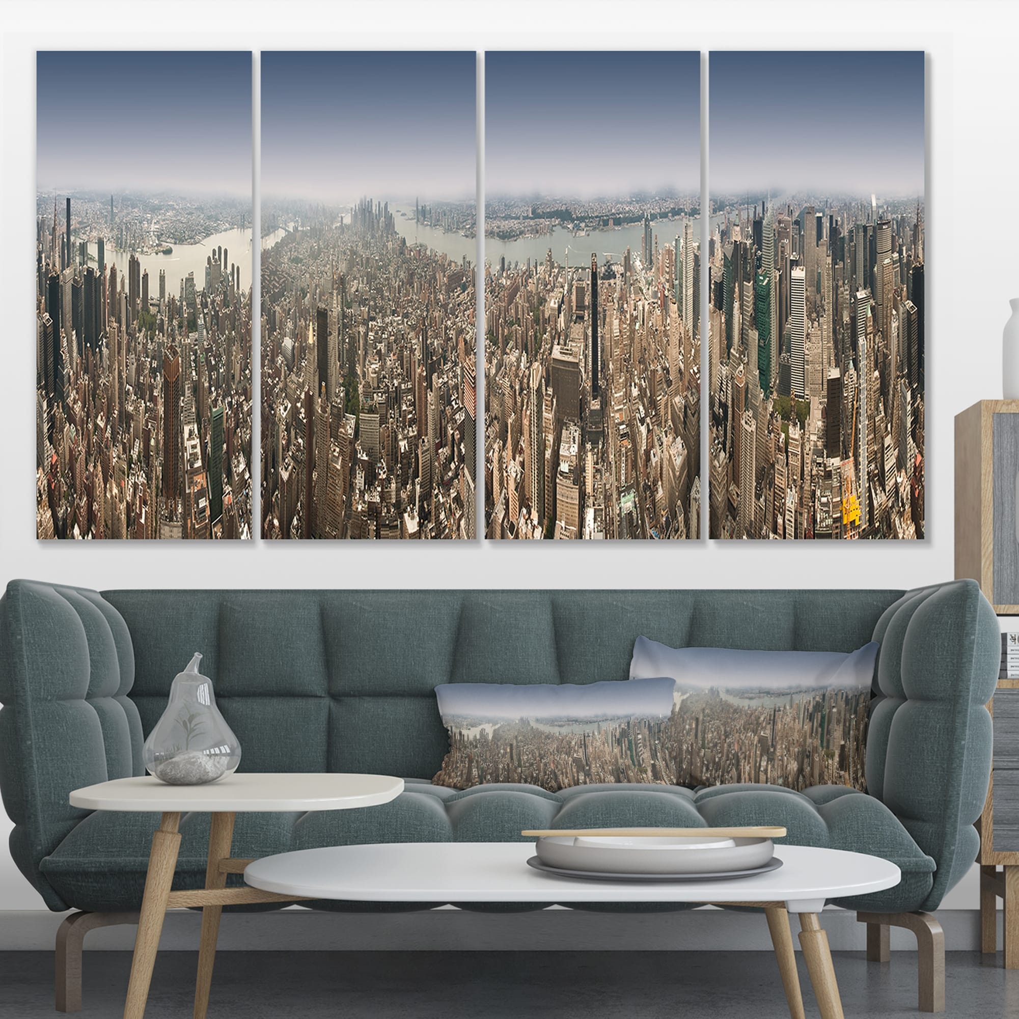Designart 'NYC 360 Degree Panorama' Cityscape Photography Canvas Print