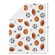 preview thumbnail 4 of 3, Sweet Jojo Designs Sports Theme Boy Baby Receiving Security Swaddle Blanket Watercolor Soccer Balls Football Baseball Basketball