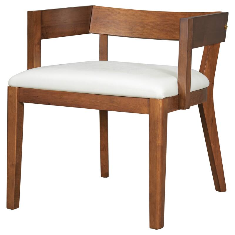 Modern Glossy PU Leather Upholstered Dining Chairs Set of 2