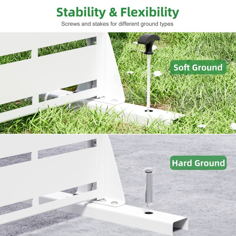 72" H×47"W Dovelina Black Outdoor Freestanding Metal Privacy Screen Decorative Garden Fence