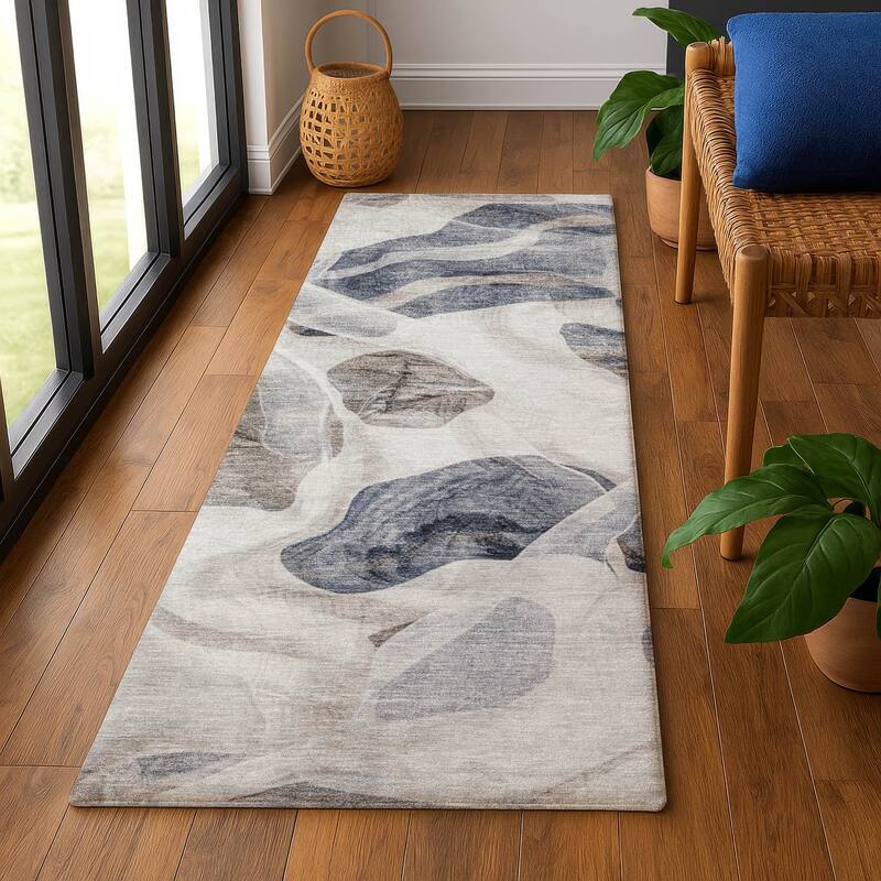 Premium Washable Super Soft Contemporary Jenna Mayfield Rug - Putty - 2'3" x 7'6"