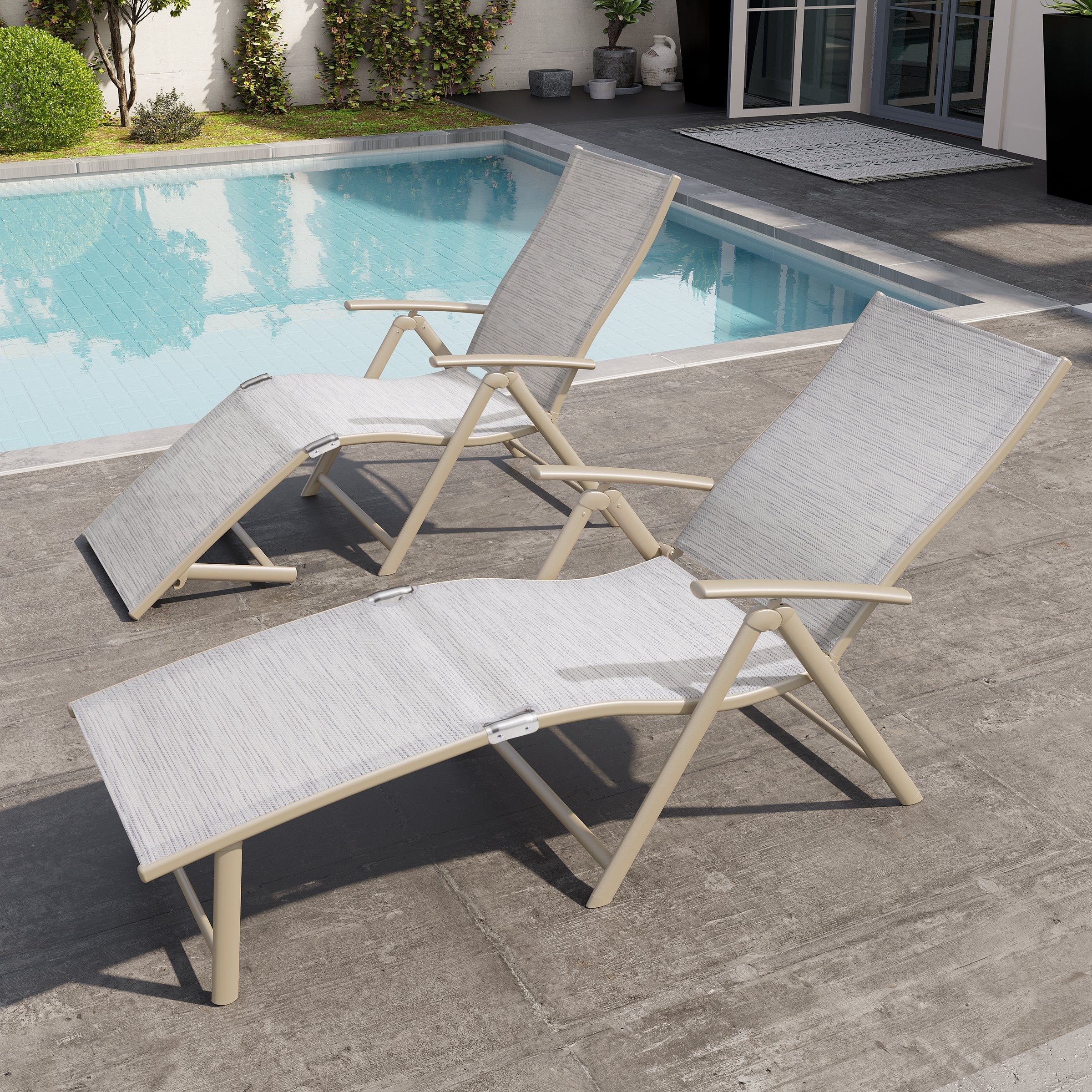 Aluminum folding chaise hotsell lounge