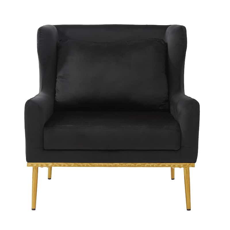 Christopher Knight Home - Modern Velvet Armchair Accent Chair with Iron Frame and High-Density Foam Cushion