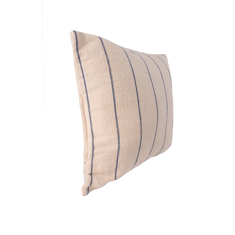 18" x 18" Jute Stripe Cotton Throw Pillow