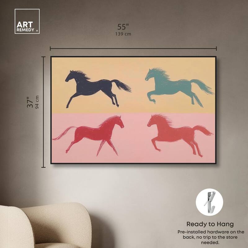 Galloping Quartet Canvas by Art Remedy