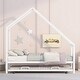 preview thumbnail 2 of 8, Twin Size Metal House Bed with Pull-Out Trundle , Spacious Design, Sturdy Construction