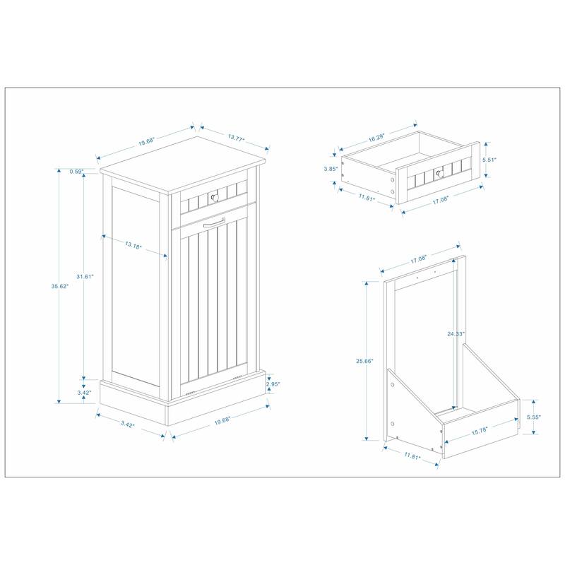 1-Drawer, 1-Compartment Tilt-Out Trash Cabinet - Kitchen Trash Cabinet