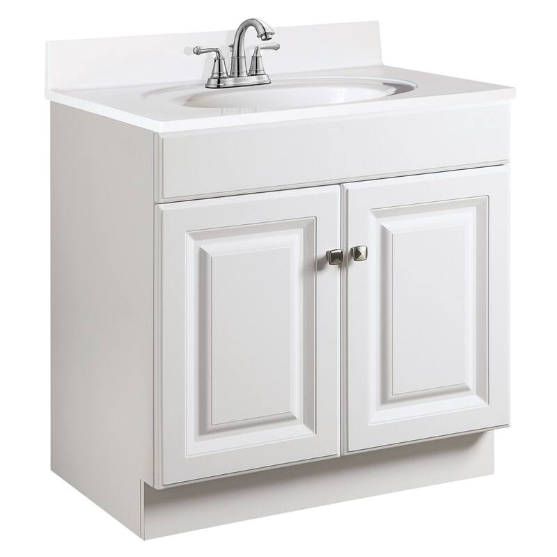 Design House Wyndham 30 Inch Unassembled 2-Door Bathroom Vanity without Top, White