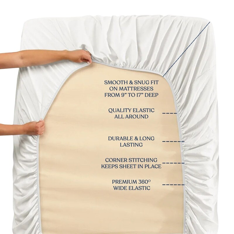Waterproof 100% lyocell jersey fitted sheet white La Redoute Interieurs