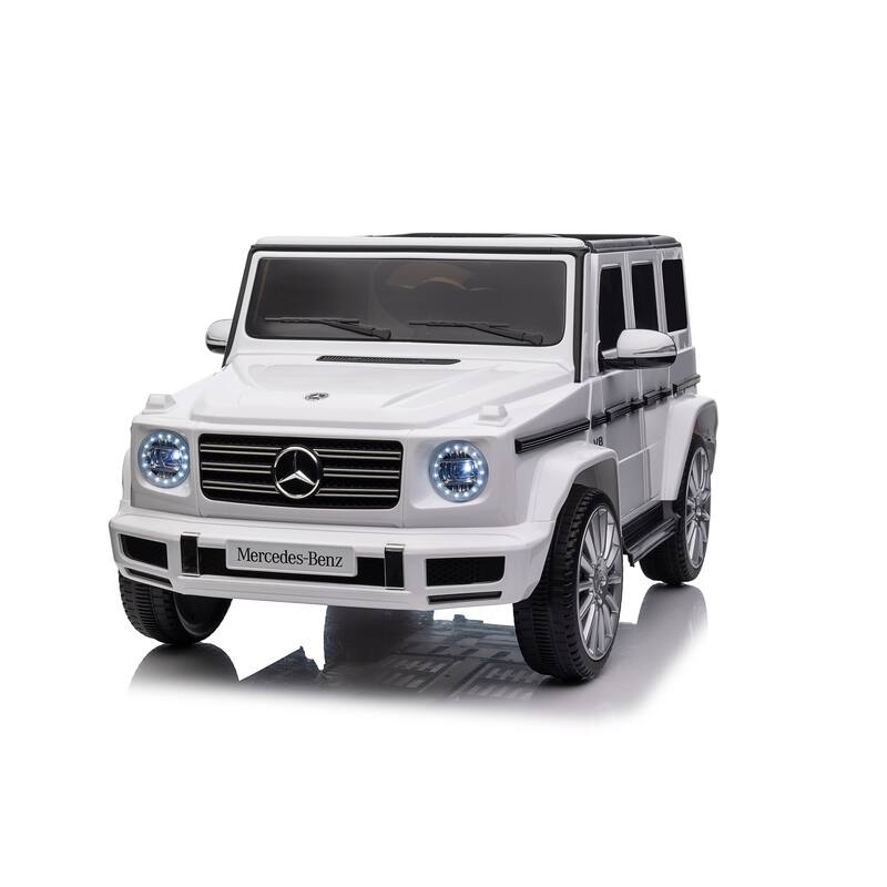 Licensed Mercedes-Benz G500 24V Kids Ride-On Car with Remote Control, 3 Speeds, Bluetooth & LED Lights - White