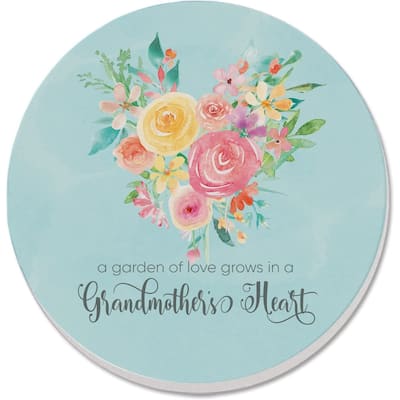 CounterArt Grandmother's Heart Absorbent Stone Tumbled Tile Coaster Set of 4 Made in The USA Protective Cork Backing